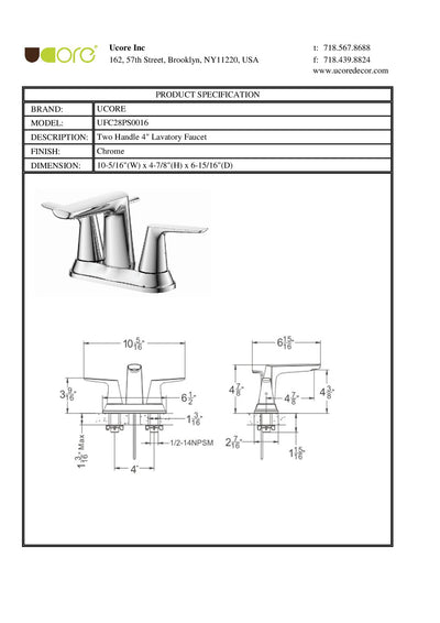 Leol - 4" Centerset Bathroom Faucet
